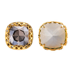 Forma quadrada de almofada de cetim de alta qualidade Glass Sew-On Nest Hollow Garra Rhinestones