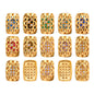Mixed Colors Cushion Rectangle Shape Golden Plated High-Quality Sew-on Alloy Charms Inlaid Cubic Zirconia WholesaleRhinestone