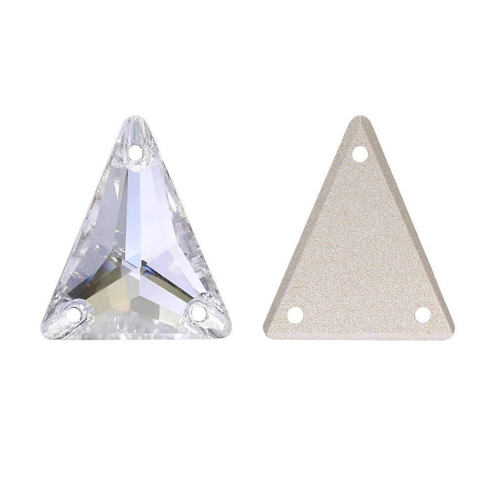 Slim Triangle Shape Silver Shade High Quality Glass Sew-on Rhinestones WholesaleRhinestone