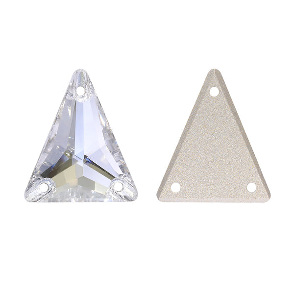 Slim Triangle Shape Silver Shade High Quality Glass Sew-on Rhinestones WholesaleRhinestone