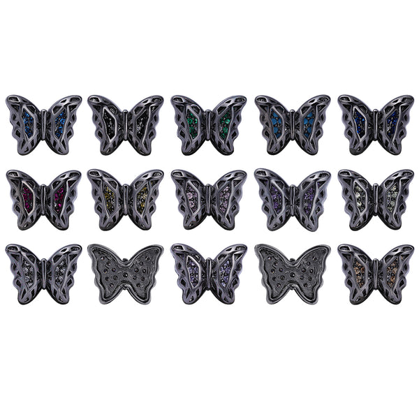 Forma di farfalla Ematite Placcata in lega di cucitura di alta qualità Incaninari intarsiati cubici zirconia