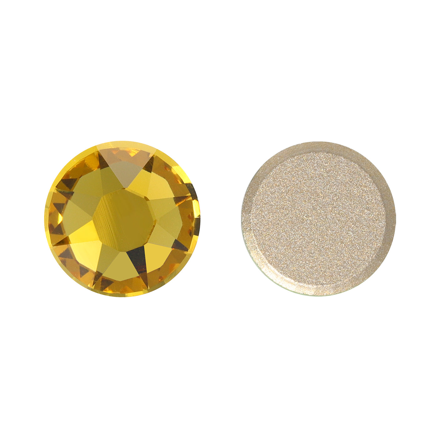 Light Topaz XIRIUS Round Shape High Quality Glass Beveled Flat Back Rhinestones WholesaleRhinestone