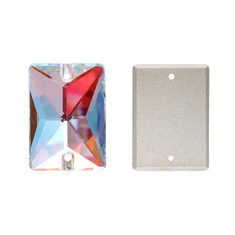 Light Crystal AB Rectangle Shape High Quality Glass Sew-on Rhinestones