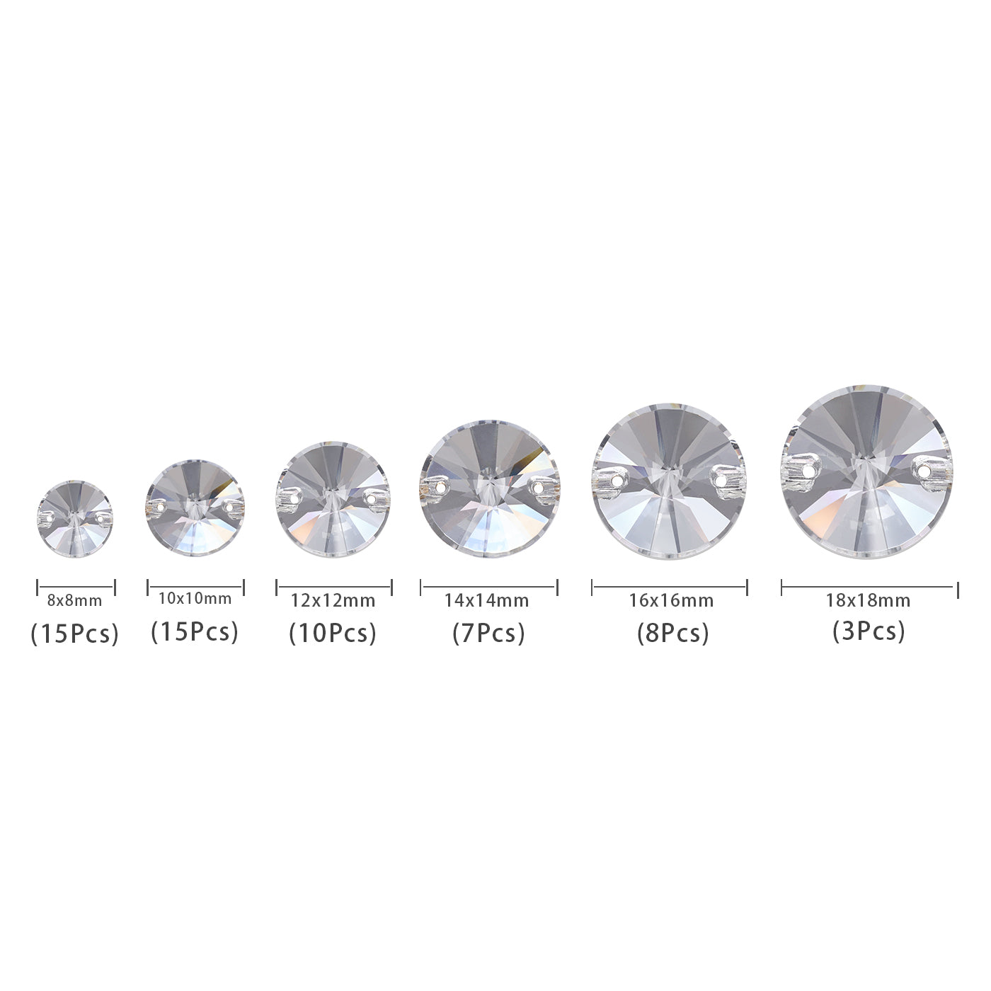 Mixed Sizes Crystal Rivoli Shape High Quality Glass Sew-on Rhinestones WholesaleRhinestone