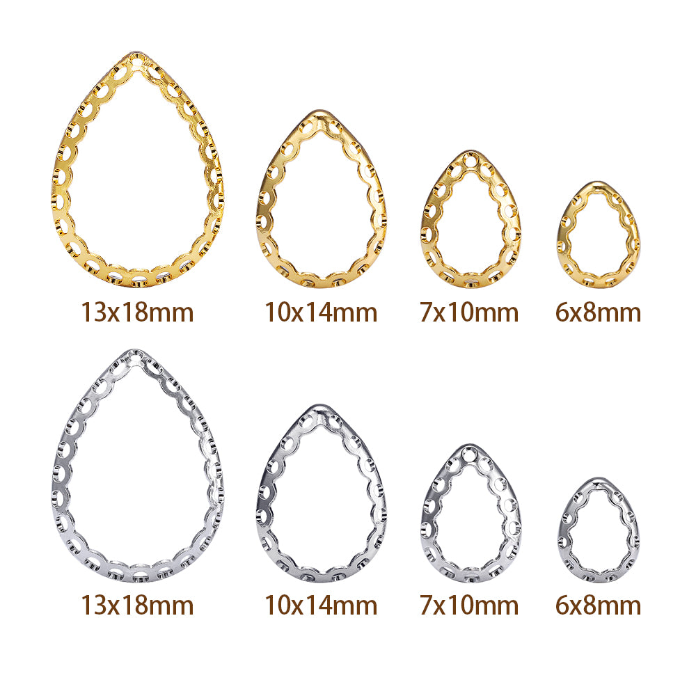 Drop Shape High-Quality Sew-on Nest Hollow Claw For Rhinestone Claw settings Secondary image