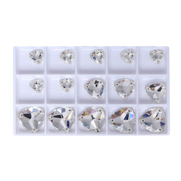 Mixed Sizes Crystal Trilliant Shape High Quality Glass Sew-on Rhinestones