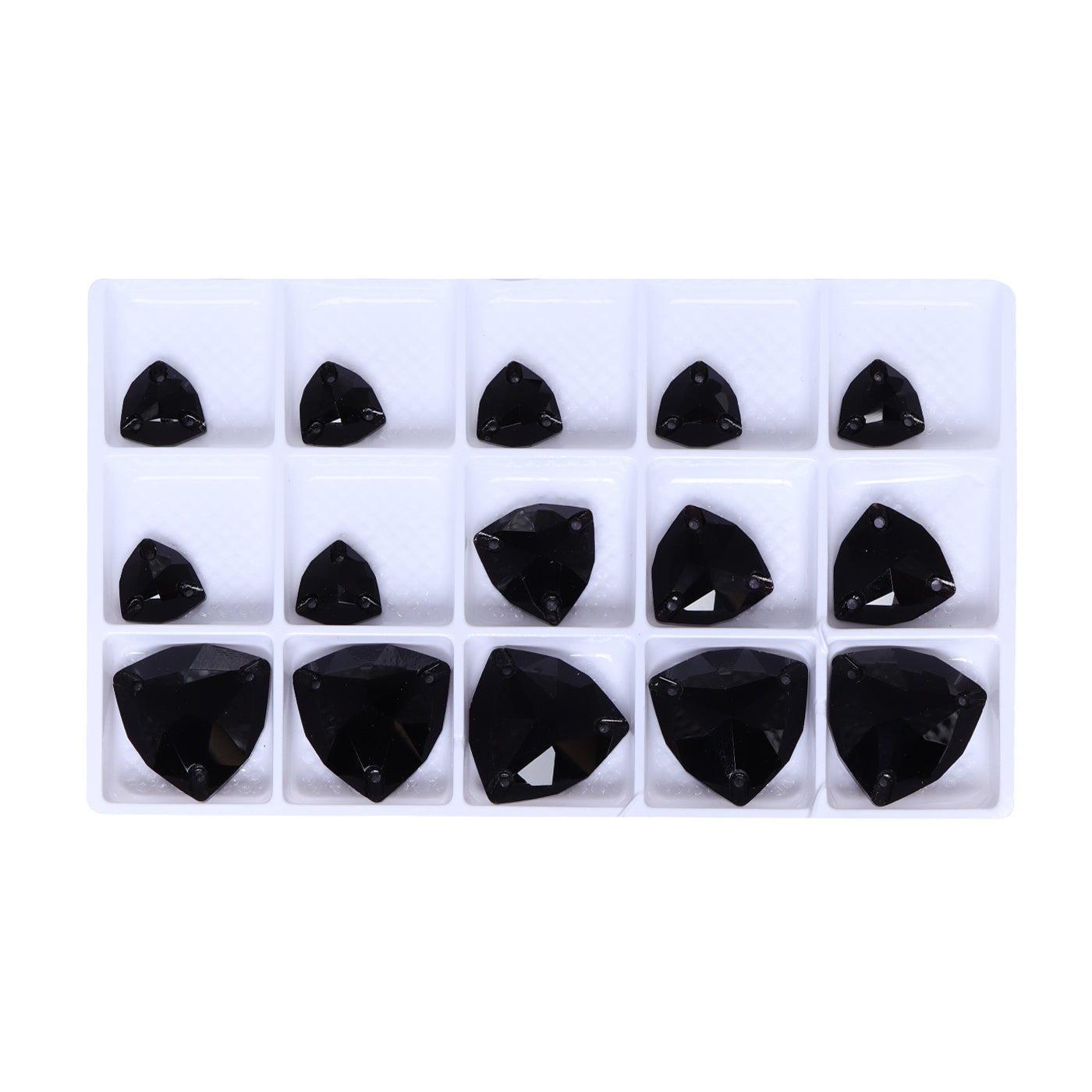 Mixed Sizes Jet Trilliant Shape High Quality Glass Sew-on Rhinestones