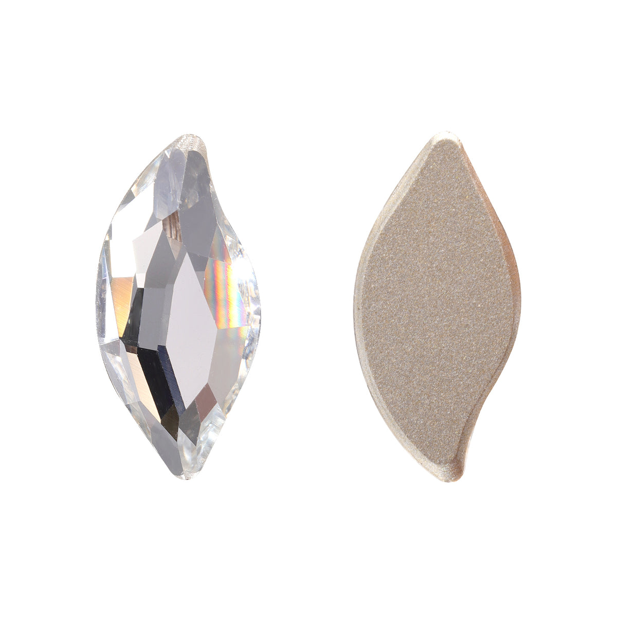 Crystal Diamond Leaf Shape High Quality Glass Beveled Flat Back Rhinestones