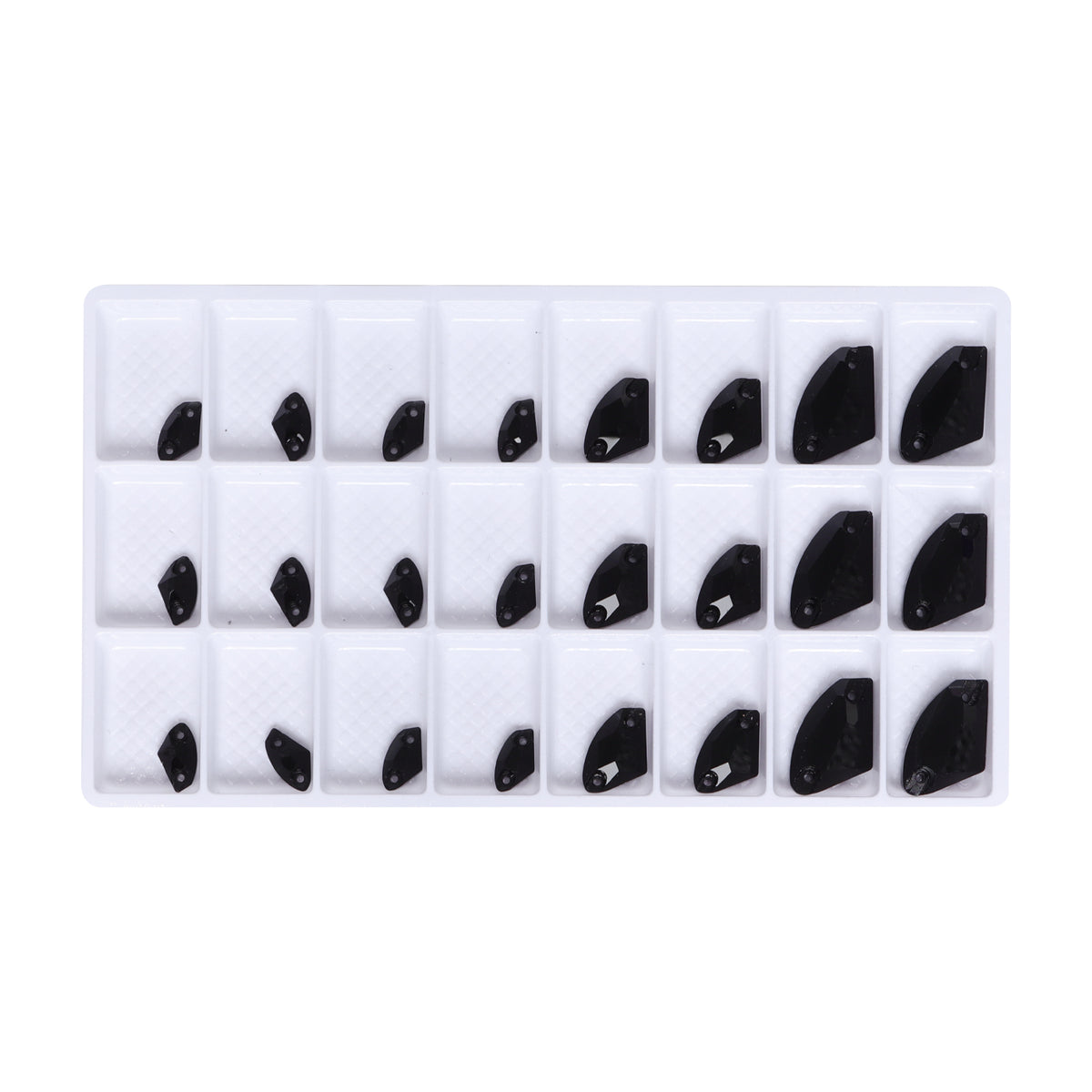 Mixed Sizes Jet Galactic Shape High Quality Glass Sew-on Rhinestones