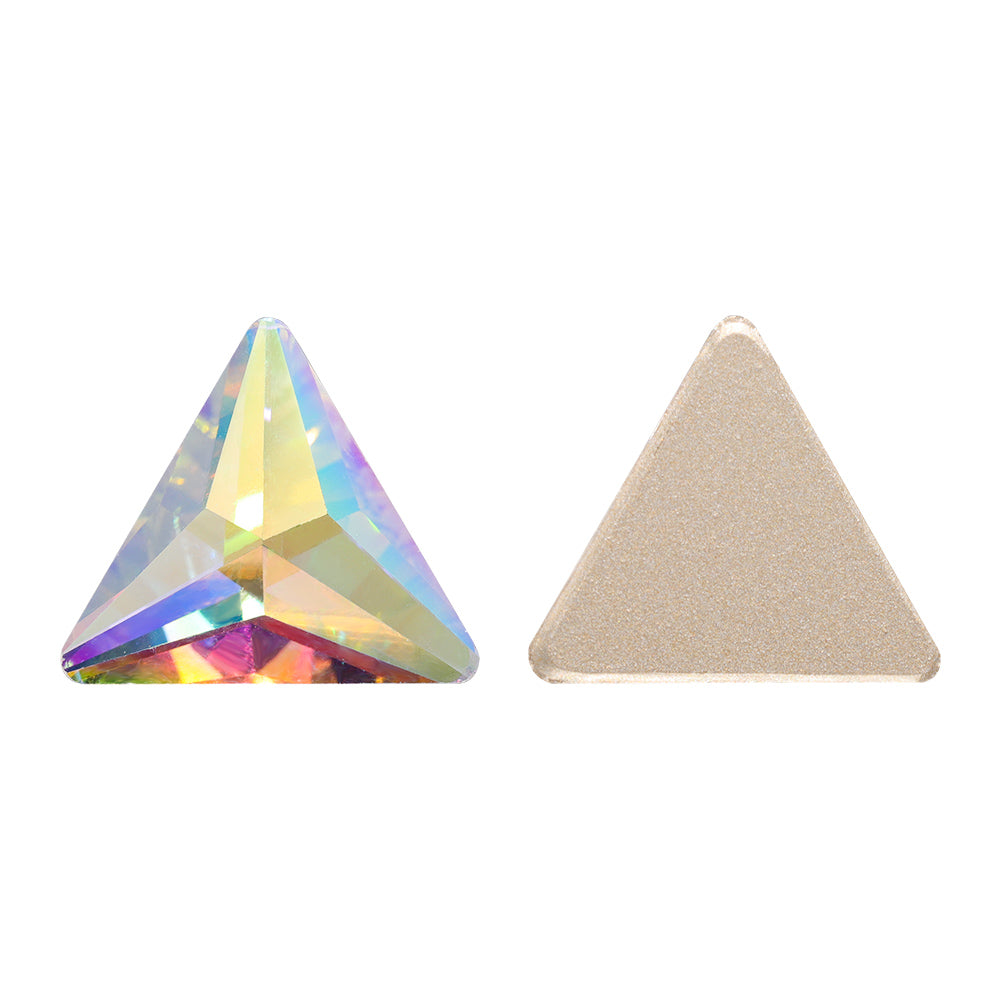 Crystal AB Rivoli Triangle Shape High Quality Glass Beveled Flat Back Rhinestones