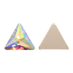 Crystal AB Rivoli Triangle Shape High Quality Glass Beveled Flat Back Rhinestones