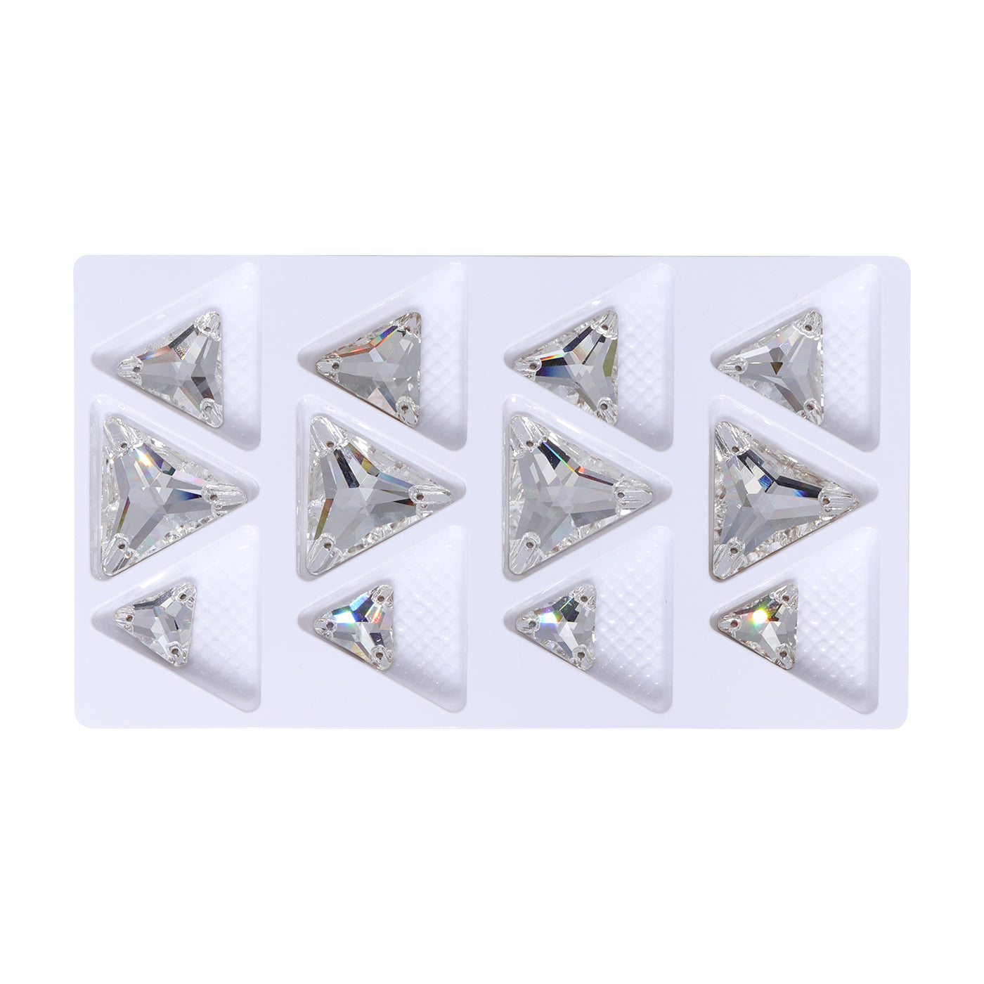 Mixed Sizes Crystal Triangle Shape High Quality Glass Sew-on Rhinestones WholesaleRhinestone