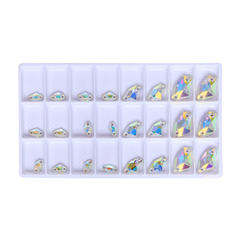 Mixed Sizes Crystal AB Galactic Shape High Quality Glass Sew-on Rhinestones WholesaleRhinestone