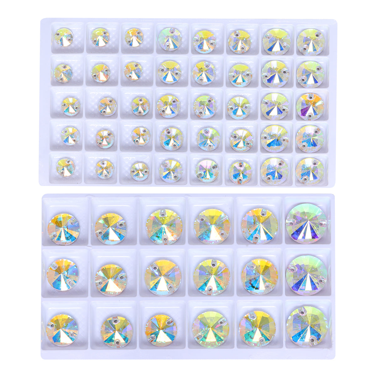 Mixed Sizes Crystal AB Rivoli Shape High Quality Glass Sew-on Rhinestones WholesaleRhinestone
