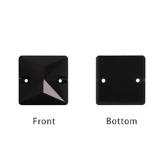 Mixed Sizes Jet Square Shape High Quality Glass Sew-on Rhinestones