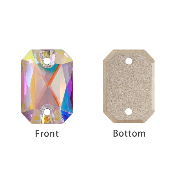 Mixed Sizes Crystal AB Octagon Shape High Quality Glass Sew-on Rhinestones WholesaleRhinestone
