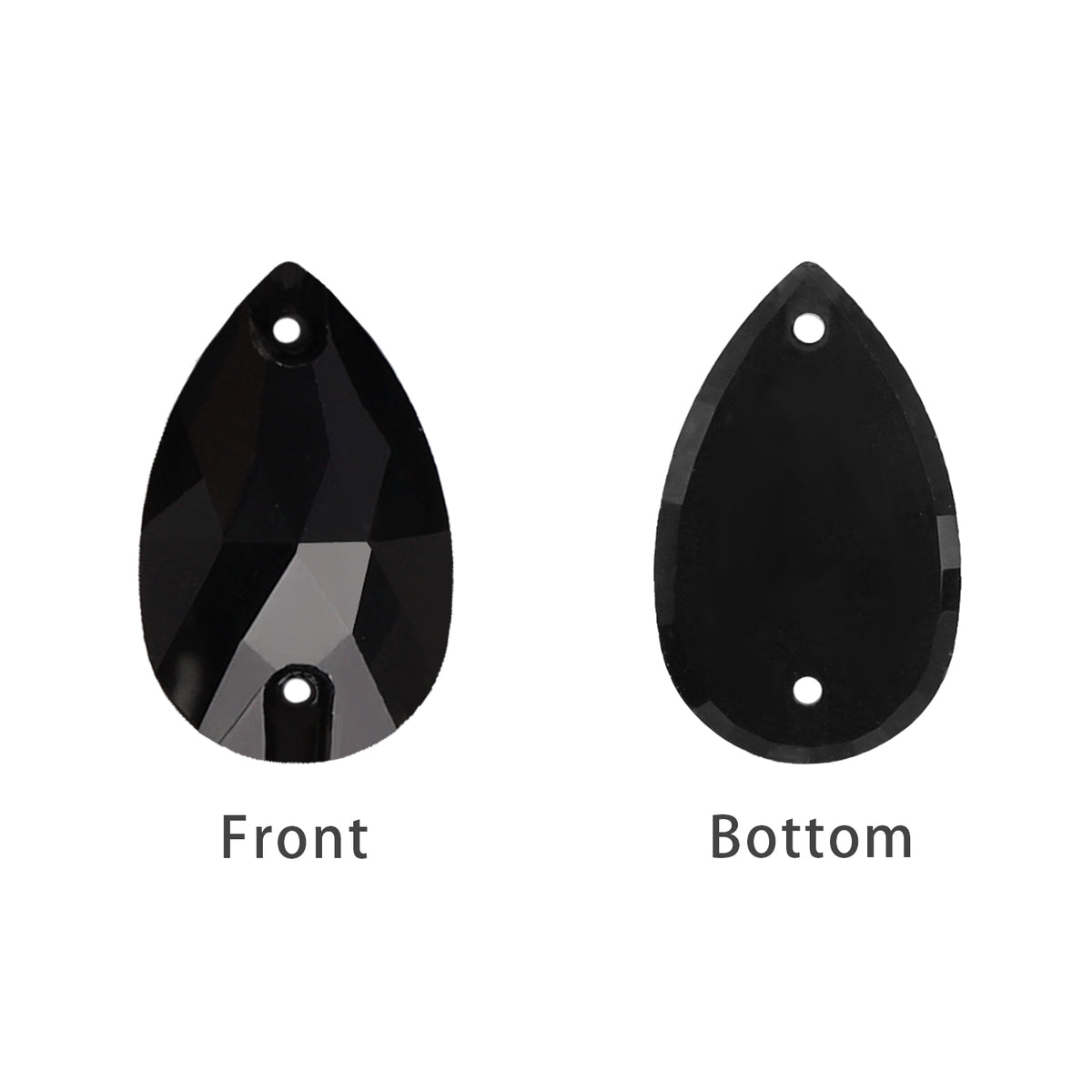 Mixed Sizes Jet Drop Shape High Quality Glass Sew-on Rhinestones WholesaleRhinestone