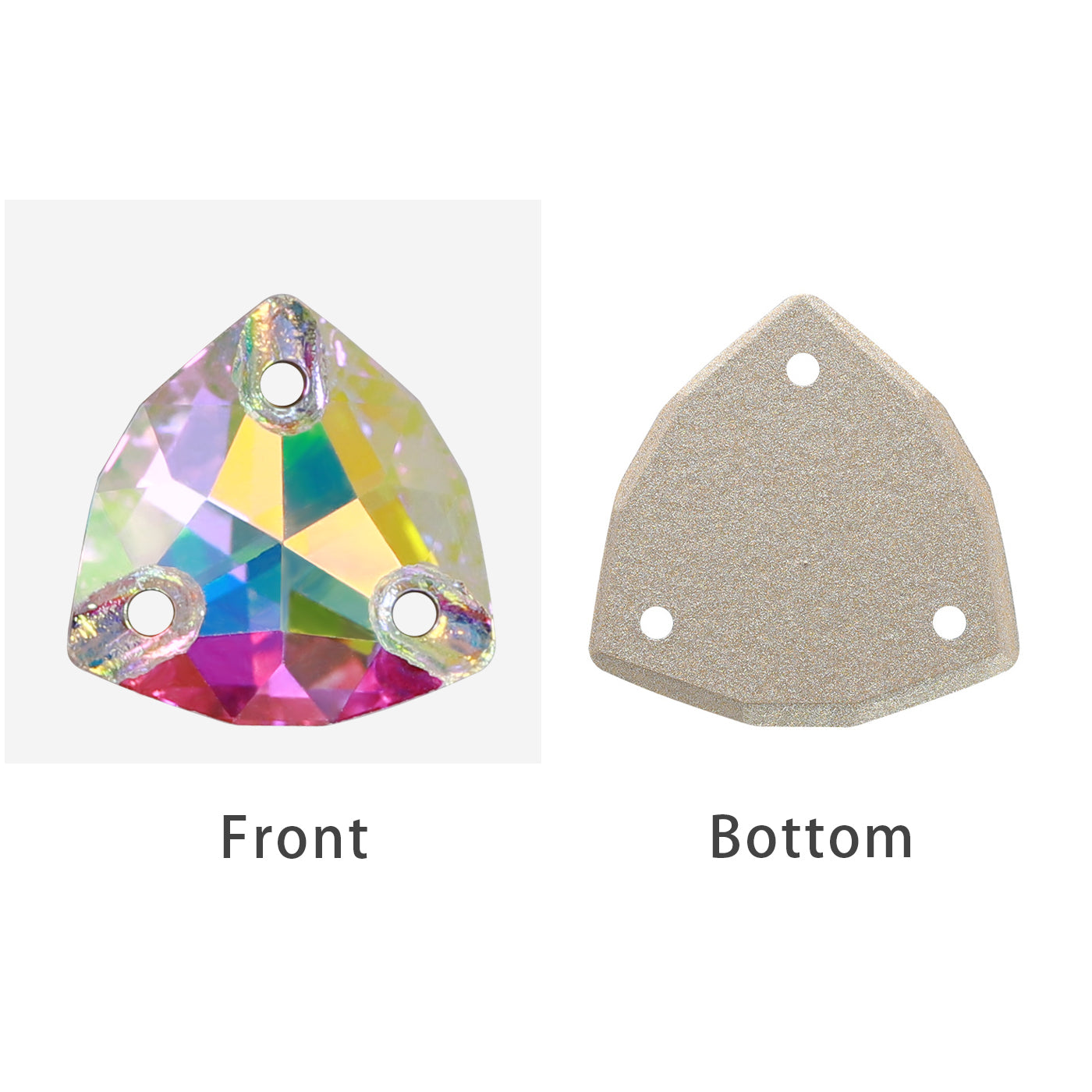 Mixed Sizes Crystal AB Trilliant Shape High Quality Glass Sew-on Rhinestones