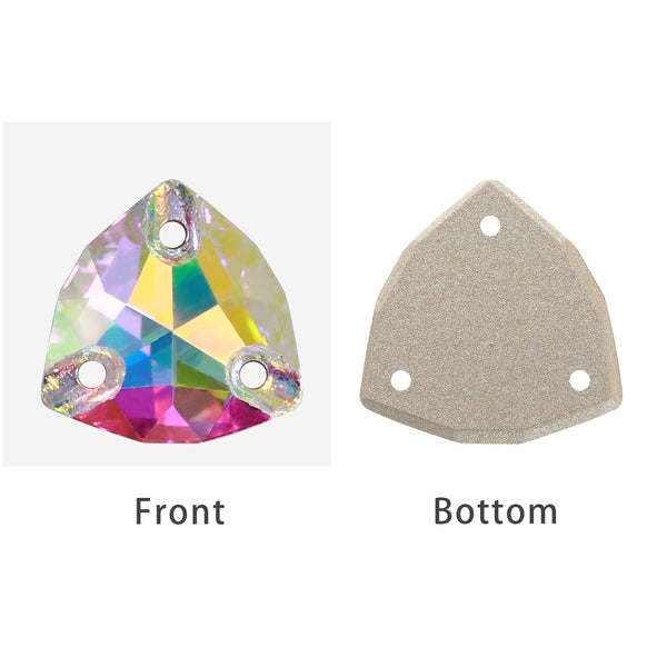 Mixed Sizes Crystal AB Trilliant Shape High Quality Glass Sew-on Rhinestones WholesaleRhinestone