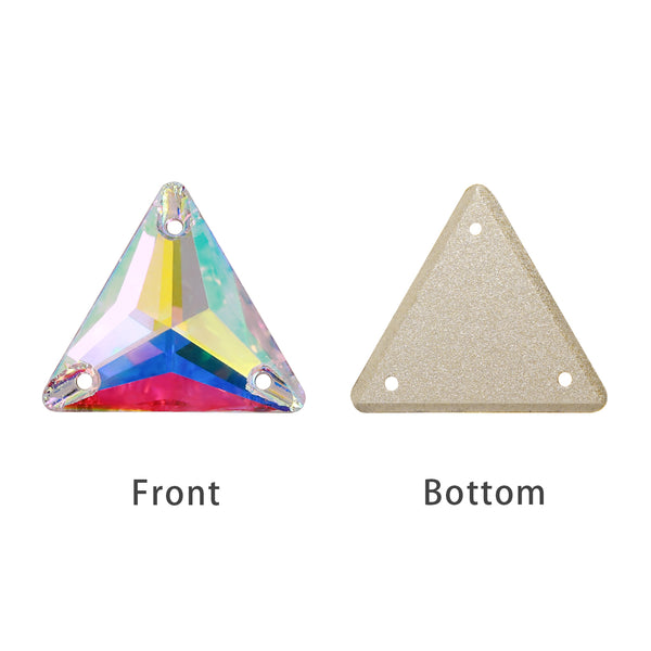 Mixed Sizes Crystal AB Triangle Shape High Quality Glass Sew-on Rhinestones WholesaleRhinestone