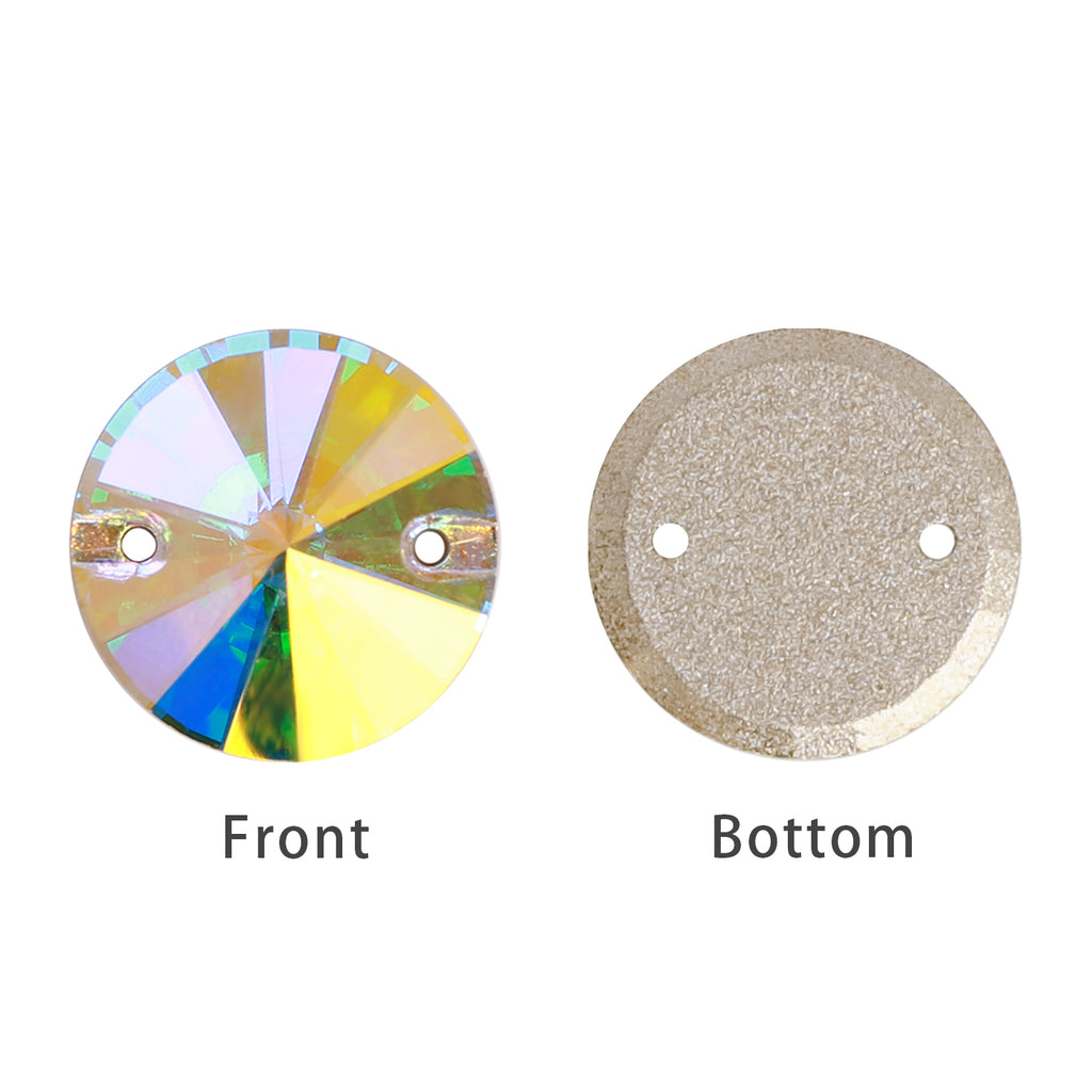 Mixed Sizes Crystal AB Rivoli Shape High Quality Glass Sew-on Rhinestones WholesaleRhinestone