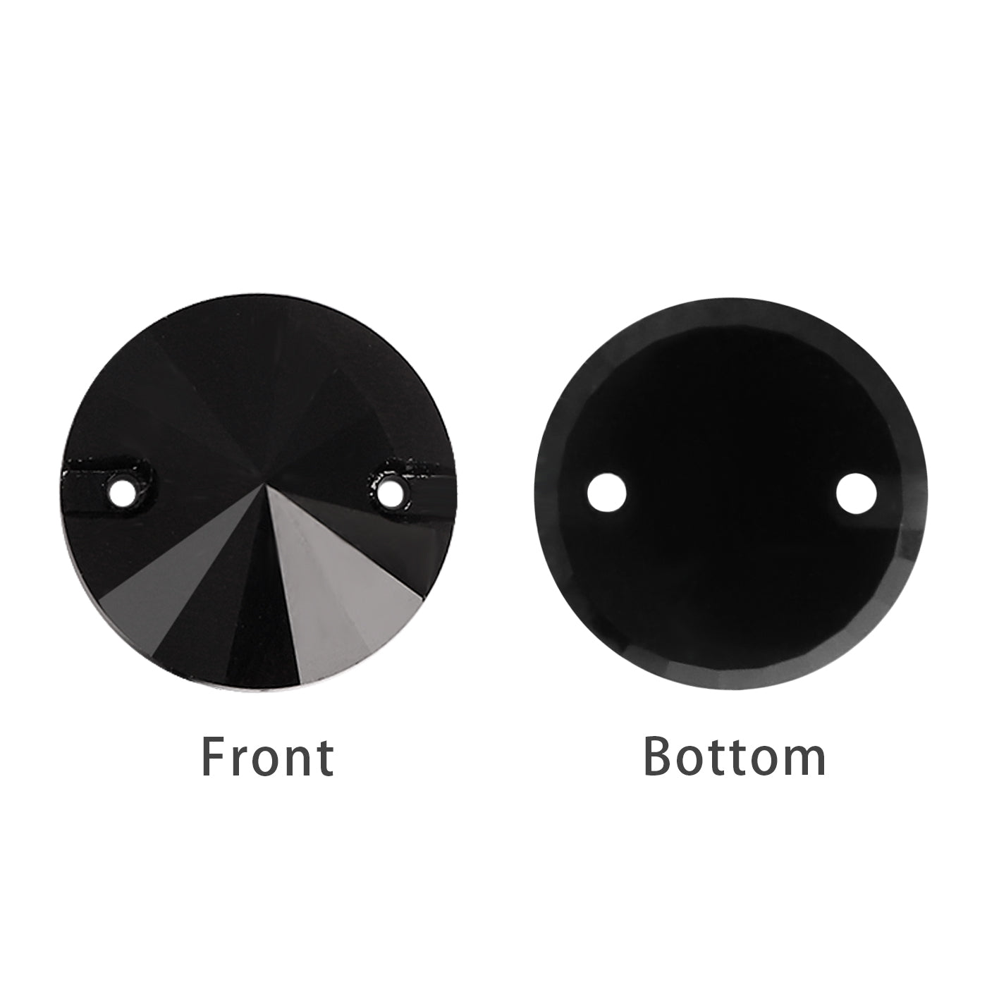 Mixed Sizes Jet Rivoli Shape High Quality Glass Sew-on Rhinestones WholesaleRhinestone