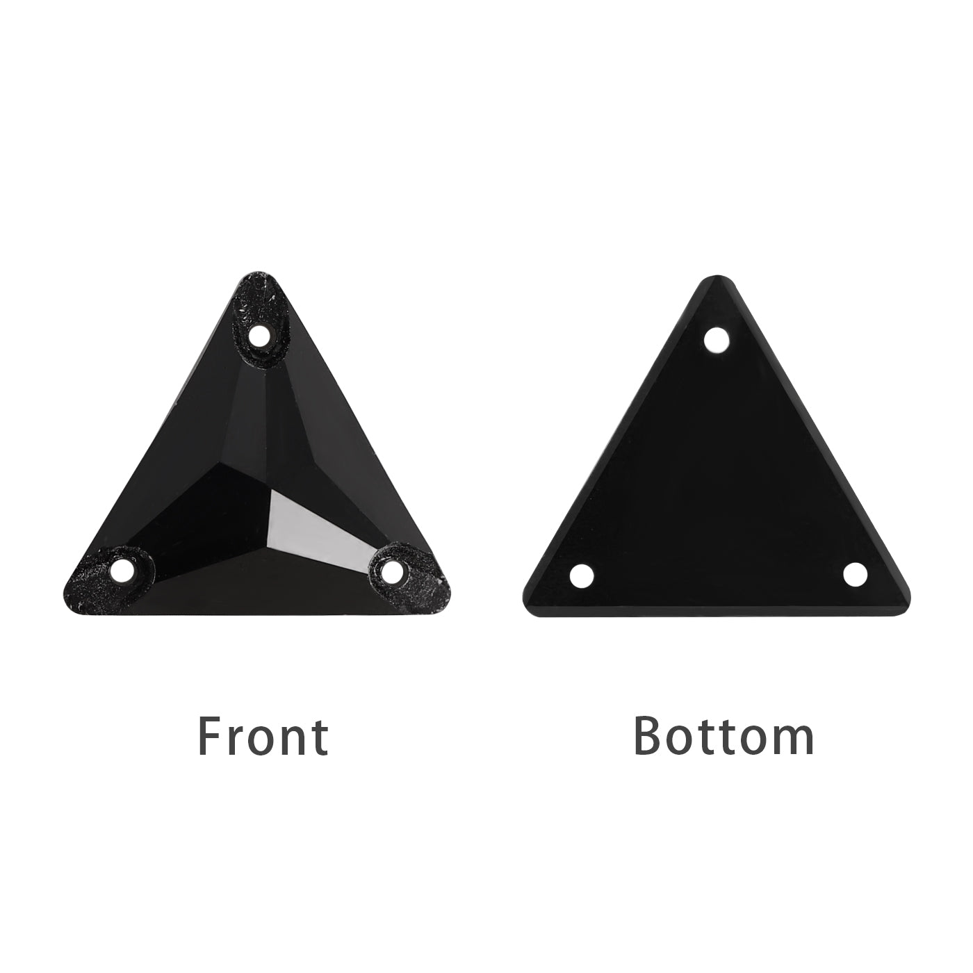 Mixed Sizes Jet Triangle Shape High Quality Glass Sew-on Rhinestones WholesaleRhinestone