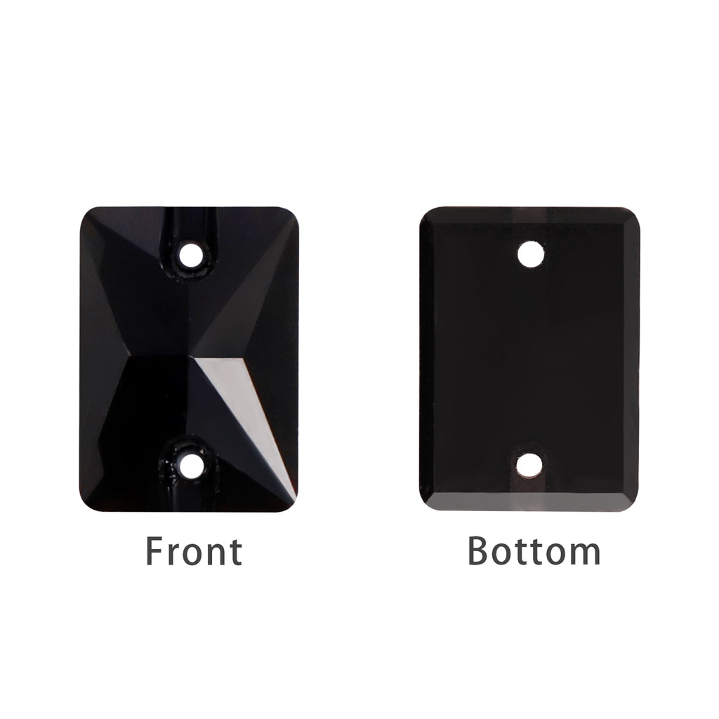 Mixed Sizes Jet Rectangle Shape High Quality Glass Sew-on Rhinestones WholesaleRhinestone