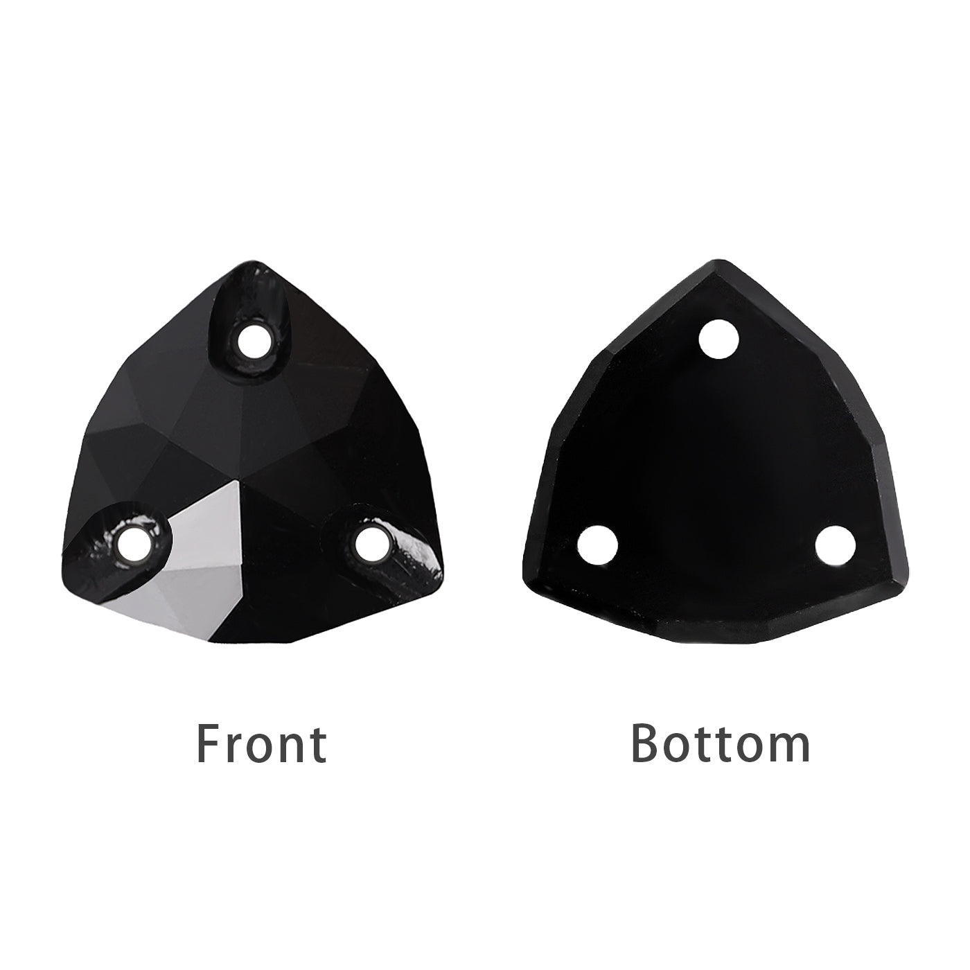 Mixed Sizes Jet Trilliant Shape High Quality Glass Sew-on Rhinestones