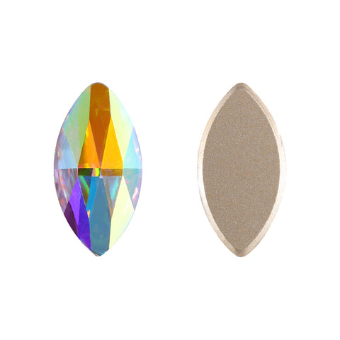 Crystal AB Navette Shape High Quality Glass Beveled Flat Back Rhinestones WholesaleRhinestone Imagen principal del producto