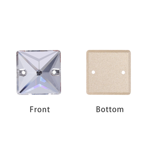 Mixed Sizes Crystal Square Shape High Quality Glass Sew-on Rhinestones