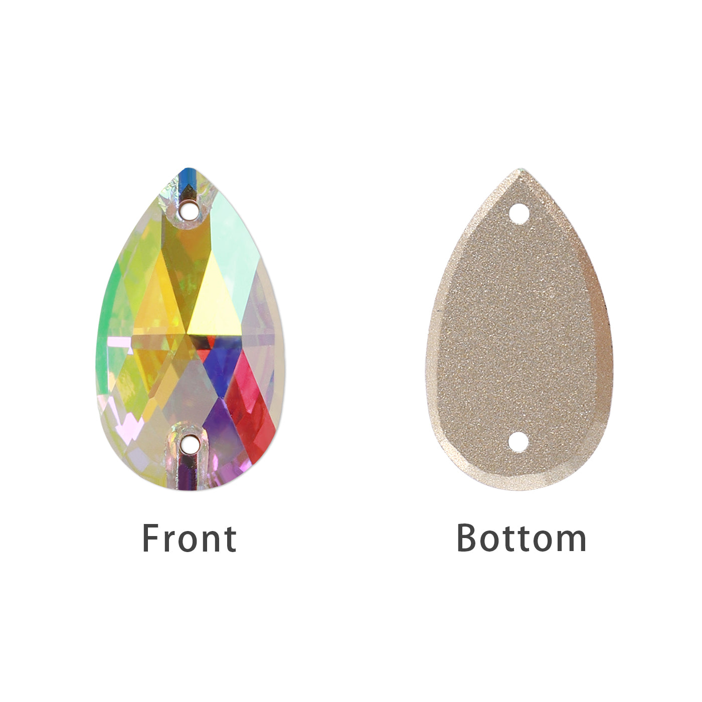 Crystal AB Drop Forme de haute qualité en verre coudre des strass