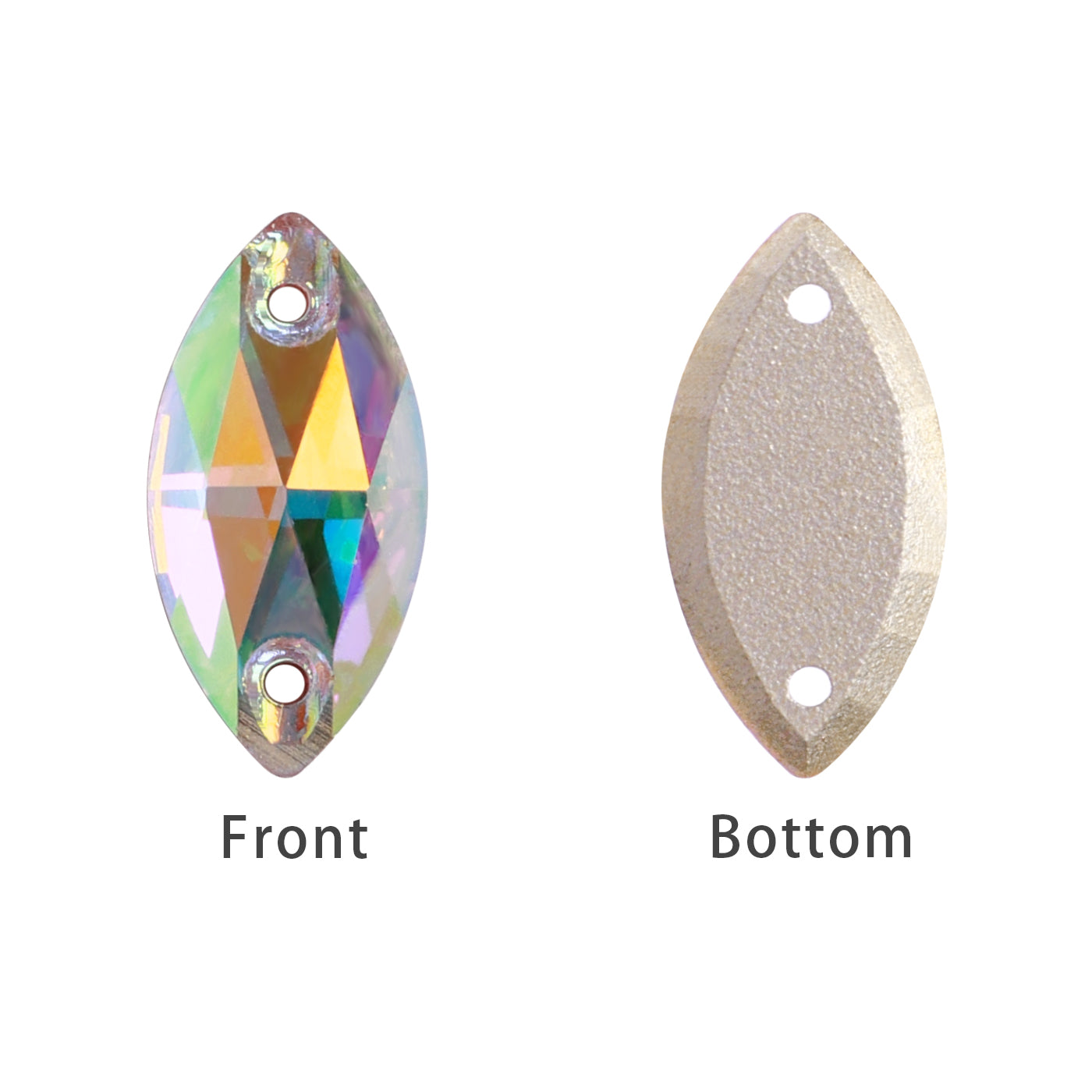 Mixed Sizes Crystal AB Navette Shape High Quality Glass Sew-on Rhinestones WholesaleRhinestone