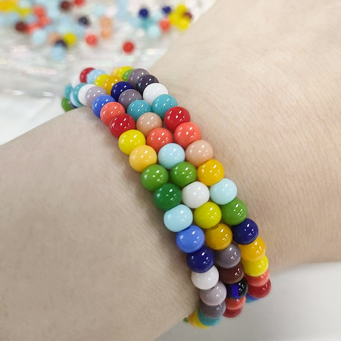 Various Colors 4.5 MM Round Shape Glass Seed Beads for Bracelets and Jewelry Making In Bulk Package WholesaleRhinestone