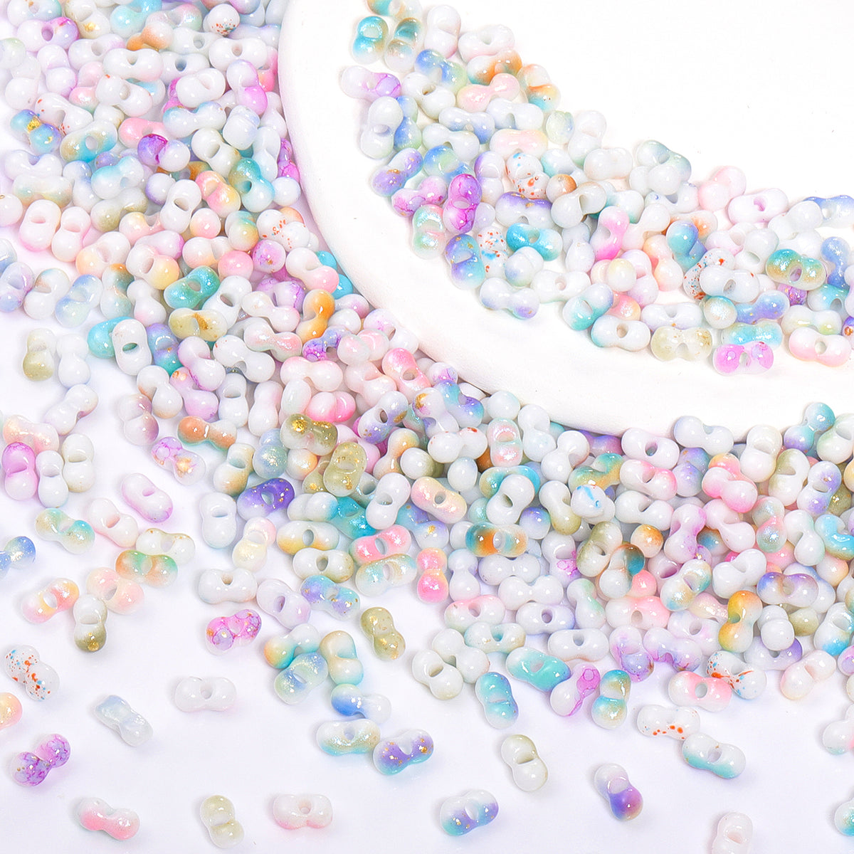 Various Colors Rainbow Effect Peanut Beads Shape Glass Seed Beads Main image