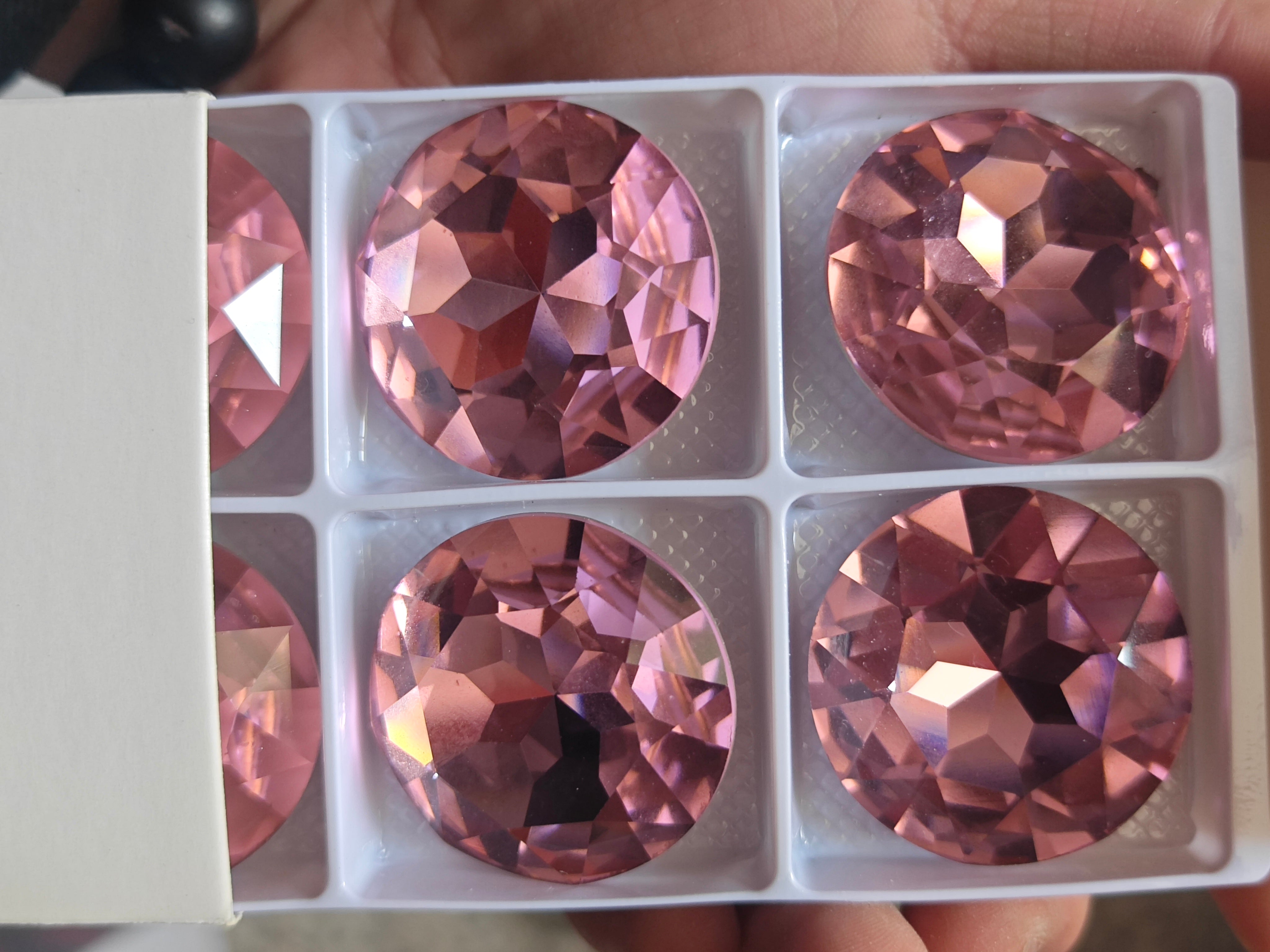 Light Rose Gemstone Flower Shape High Quality Glass Pointed Back Fancy Rhinestones WholesaleRhinestone メイン画像