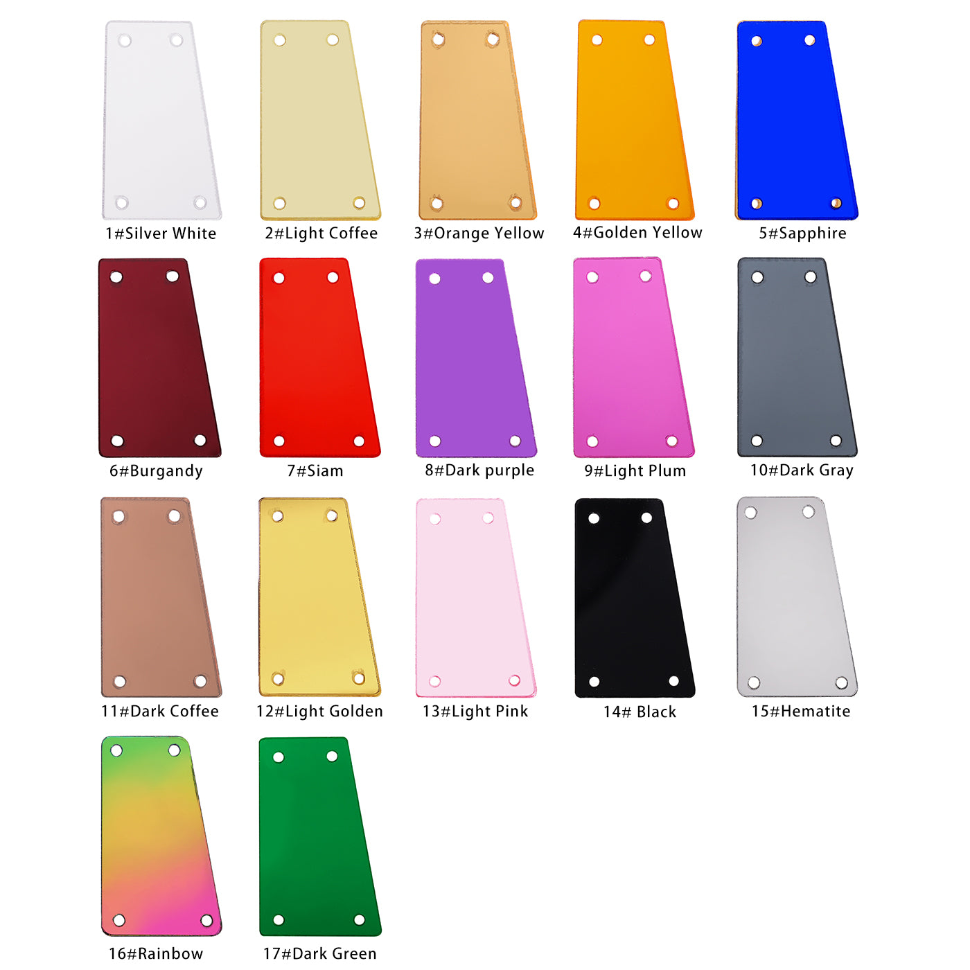 Trapezoid Shape Multi Colors Small Sizes Acrylic Sew-on Mirror For Dance Costume Secondary image