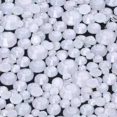 Mixed Sizes Mocha Neon White Glass Flat Back Rhinestones For Nail Art