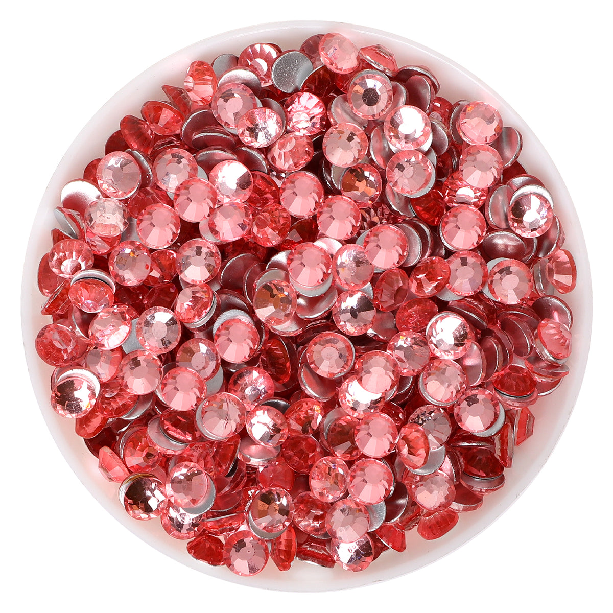 Peach Rose Glass FlatBack Rhinestones Silver Back WholesaleRhinestone Hauptbild