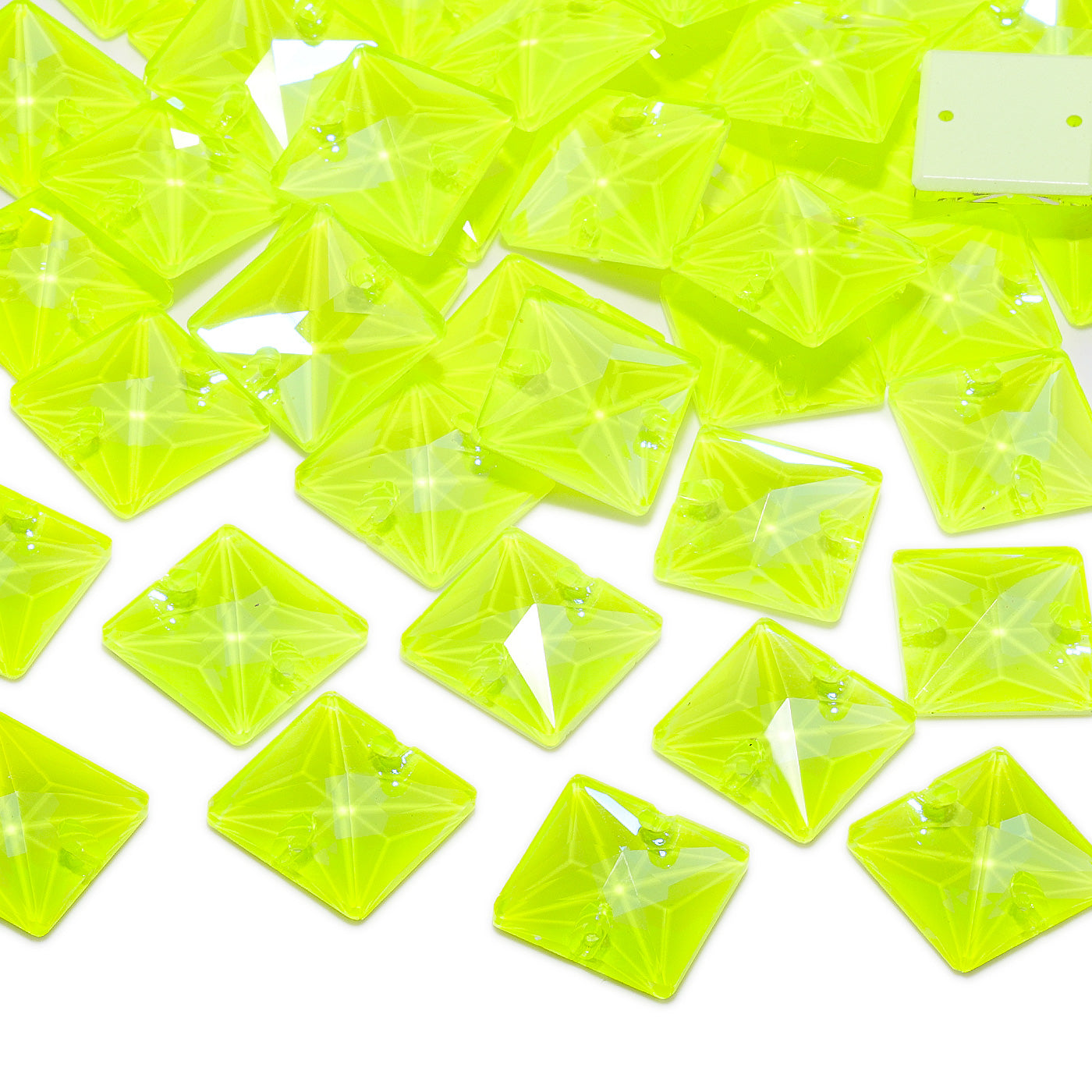 Electric Neon Jonquil Square Shape High Quality Glass Sew-on Rhinestones WholesaleRhinestone