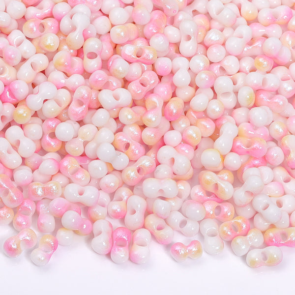 Various Colors Rainbow Effect Peanut Beads Shape Glass Seed Beads