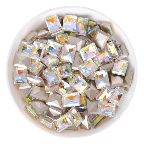 Cognac White Rectangle Shape Glass Pointed Back Fancy Rhinestones WholesaleRhinestone Pääkuva