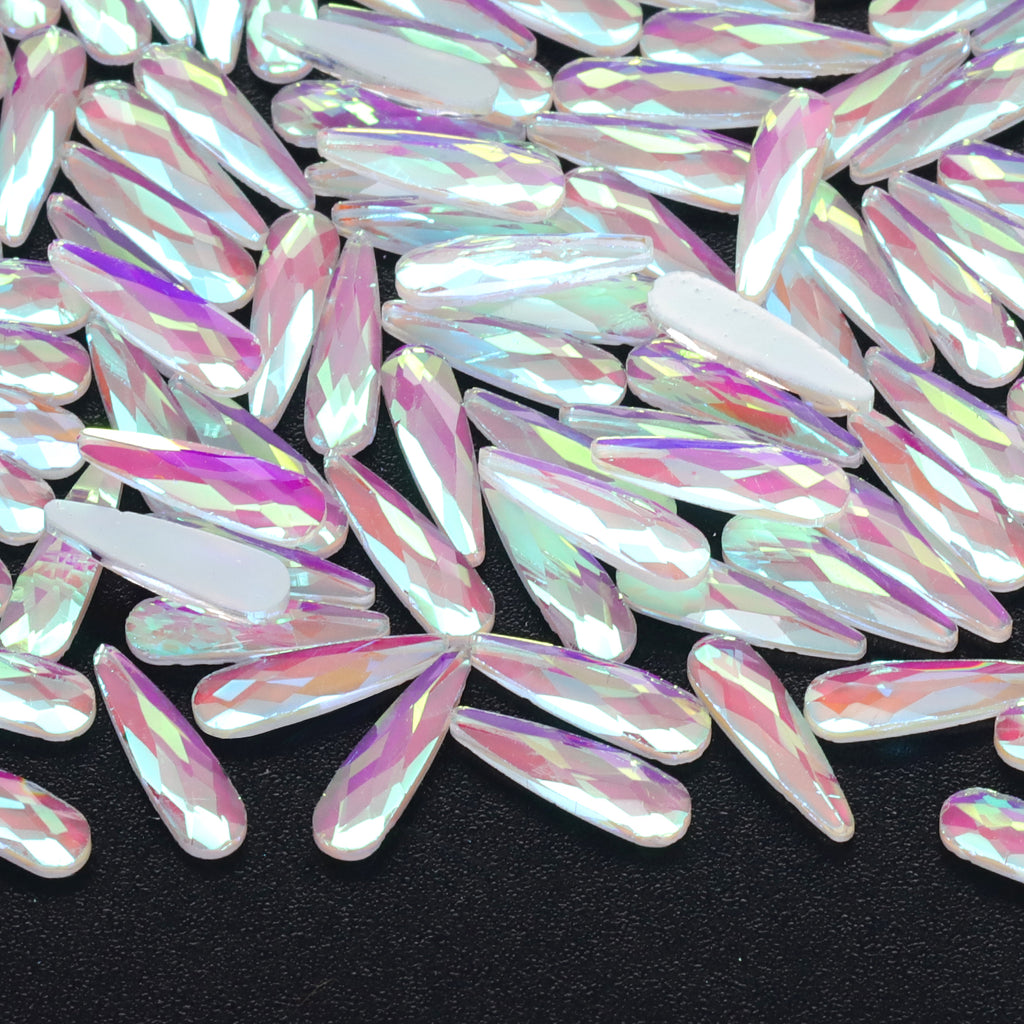 Raindrop Shape Mocha White Flat Back Fancy Rhinestones WholesaleRhinestone