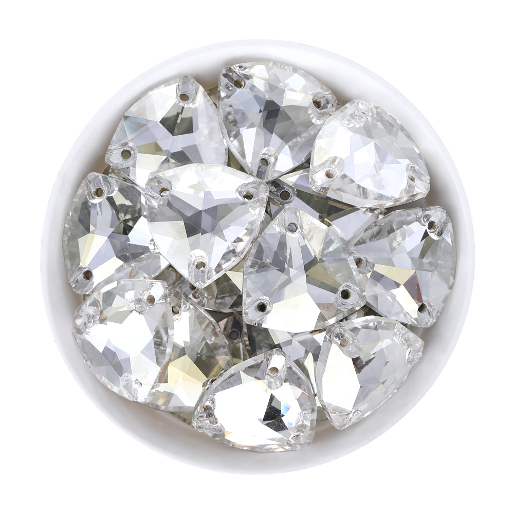 Silver Shade Trilliant Shape High Quality Glass Sew-on Rhinestones WholesaleRhinestone Hoofdafbeelding