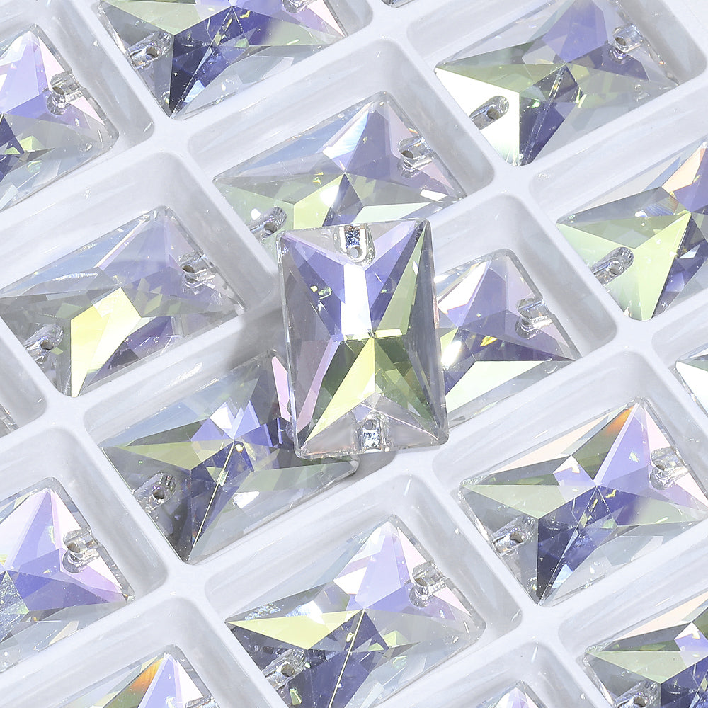 Crystal Transmission Rectangle Shape High Quality Glass Sew-on Rhinestones WholesaleRhinestone