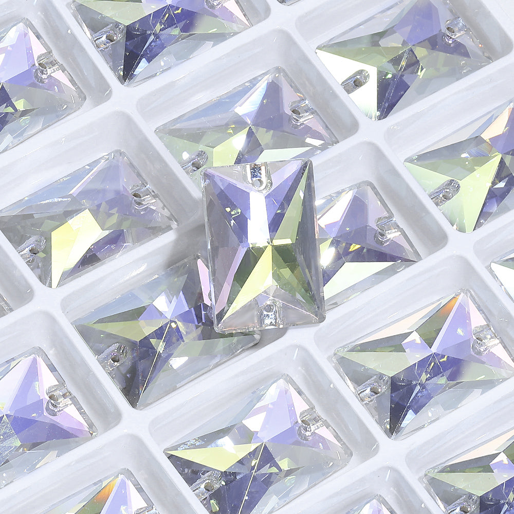 Crystal Transmission Rectangle Shape High Quality Glass Sew-on Rhinestones
