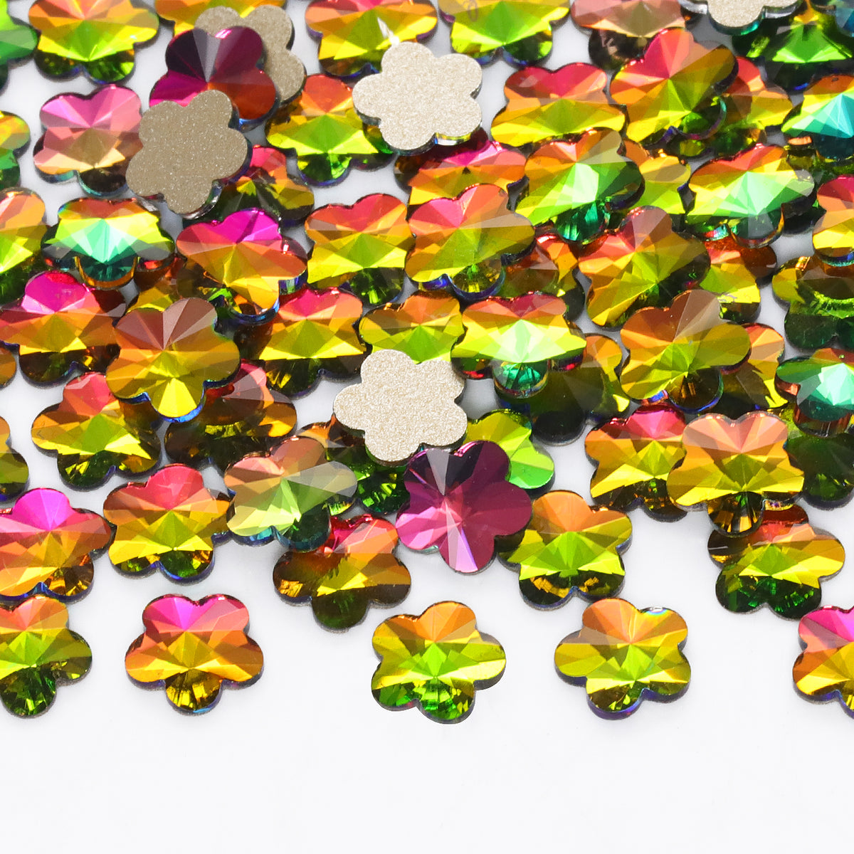 5 leaf plum blossoms Shape Rainbow Flat Back Fancy Rhinestones WholesaleRhinestone メイン画像