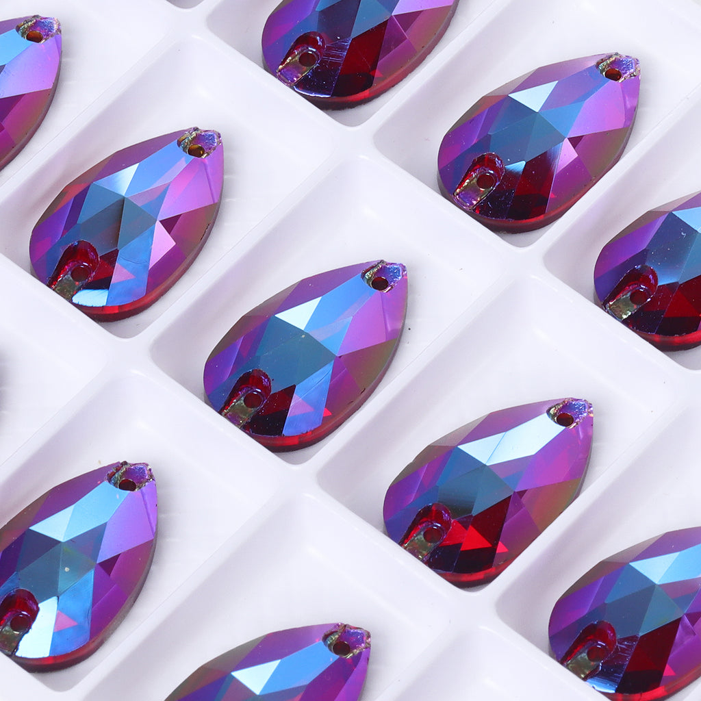 Siam Shimmer Drop Shape High Quality Glass Sew-on Rhinestones WholesaleRhinestone