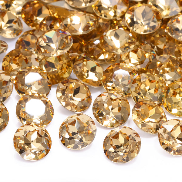 Light Smoked Topaz Gemstone Flower Shape High Quality Glass Pointed Back Fancy Rhinestones WholesaleRhinestone