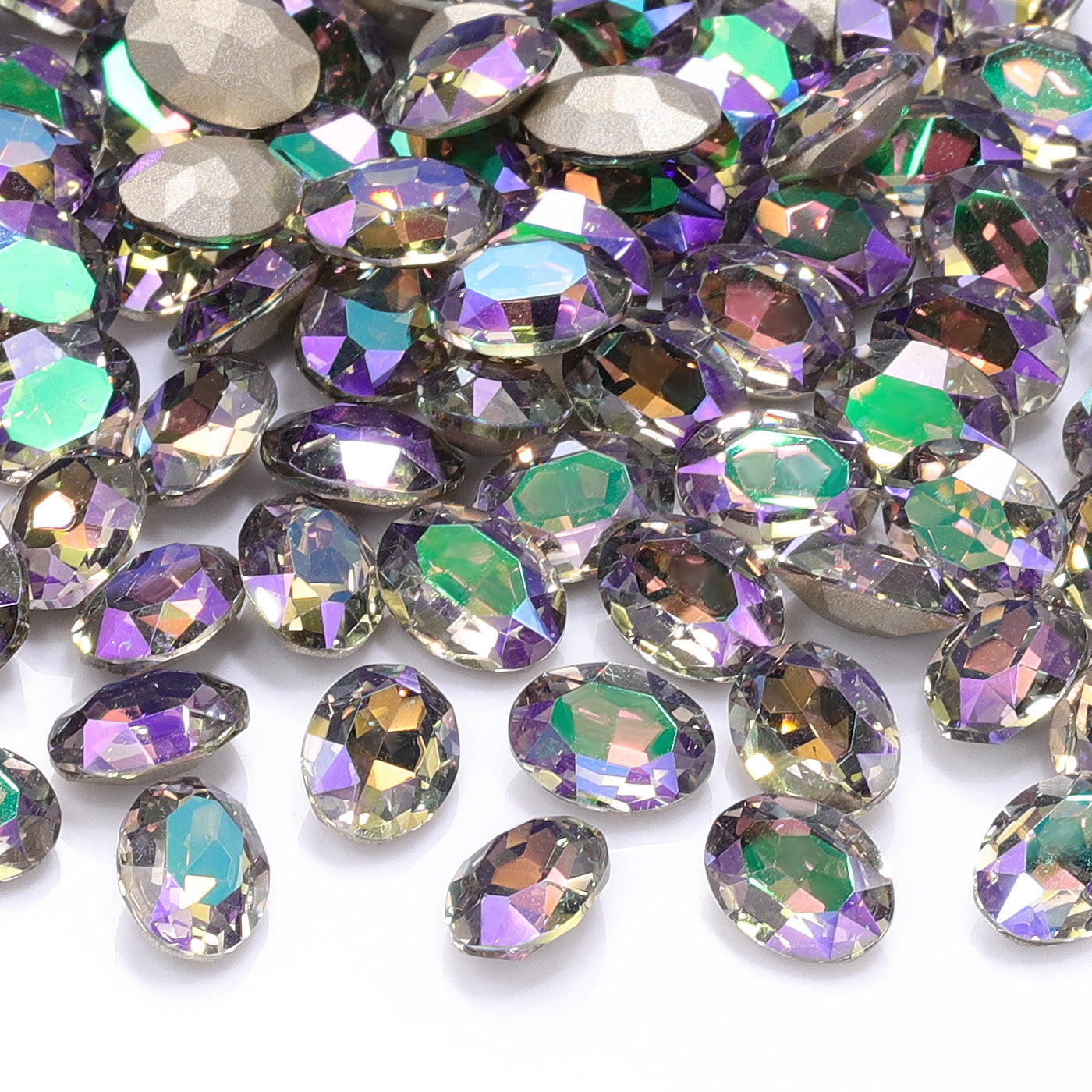 Spøgelseslys oval form af høj kvalitet glas pegede tilbage fancy rhinestones Sekundært billede